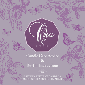 Oya Luxe Beeswax Candle Care Advice