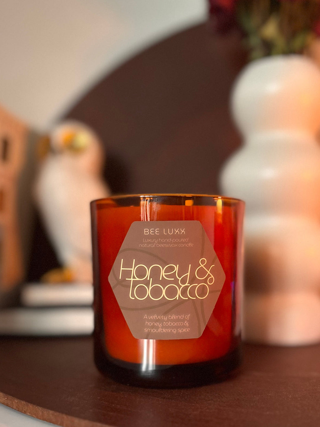 luxury candle honey tobacco Bourbon | Hand-Poured Coconut Wax and marshmallow Delirium - Tobacco & Honey