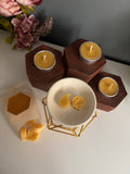 Luxury Gold & White Ceramic Wax Melter with Wax Melts Gift Set