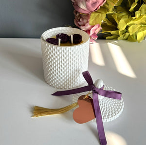 Pure Lavender Luxury Candle | White 11oz "Ojo" Vessel
