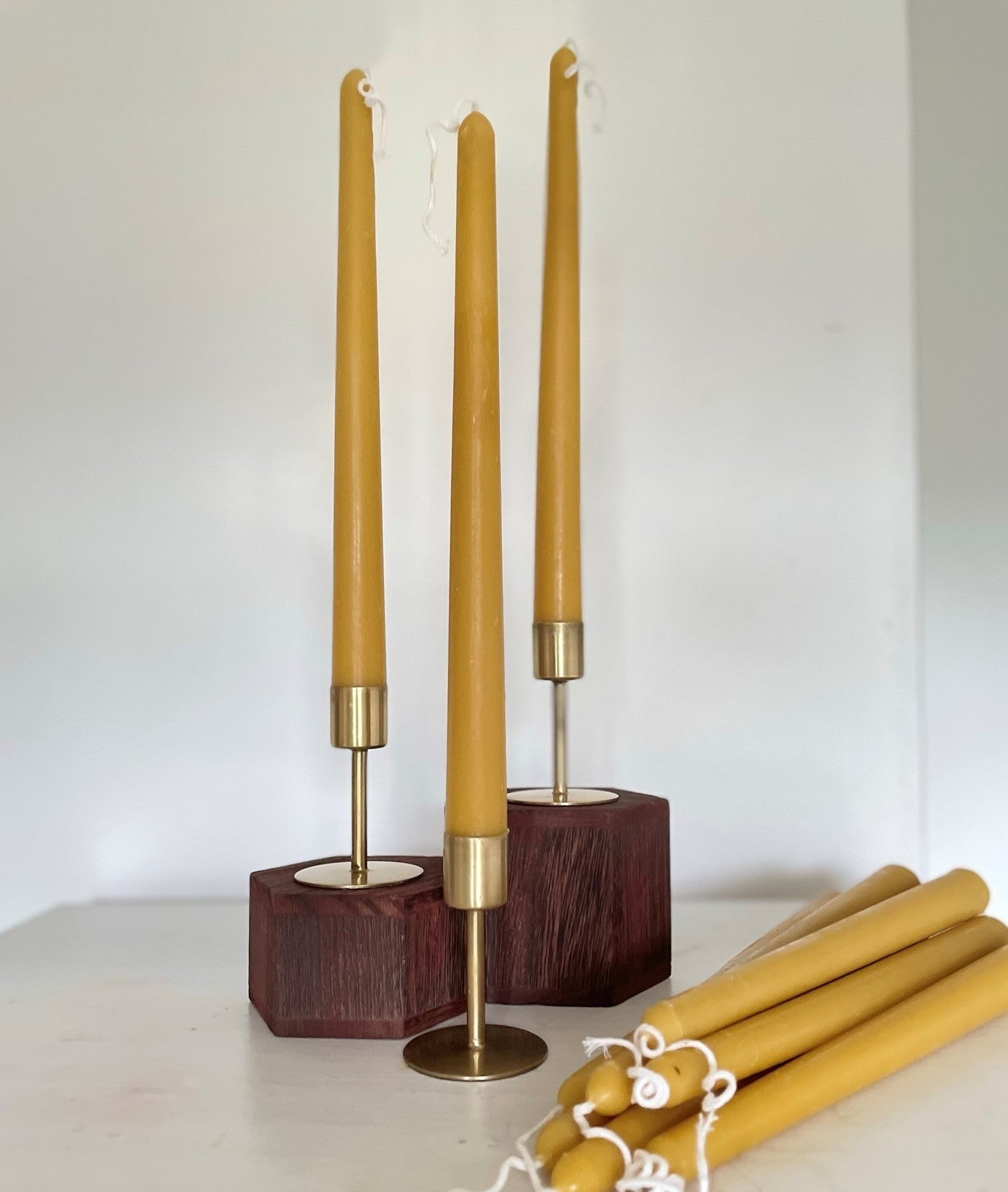 10 Tall Natural Beeswax Taper / Dinner Table Candles – Bee Luxx Candles