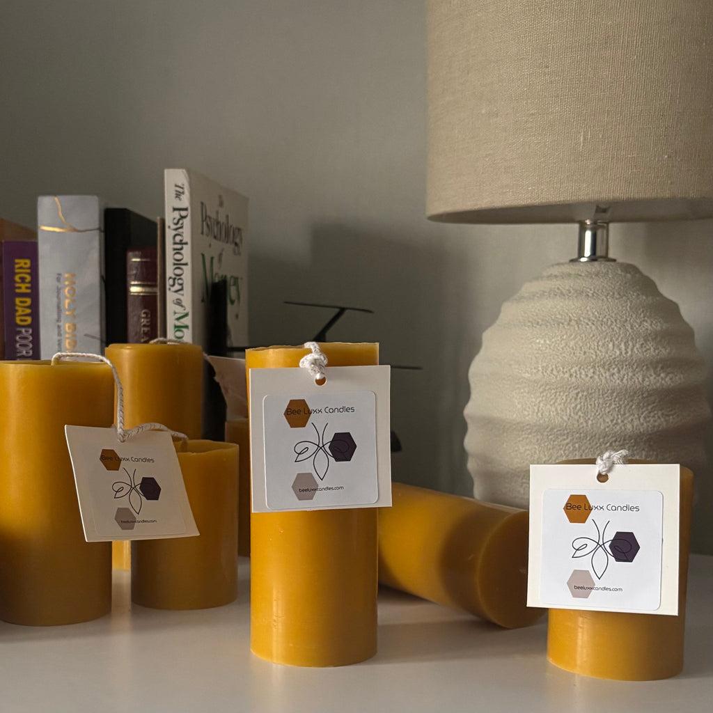 Small Beeswax Pillar Candle (7cm)