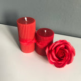 Lovers Red Pillar Candle Set