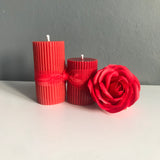 Lovers Red Pillar Candle Set